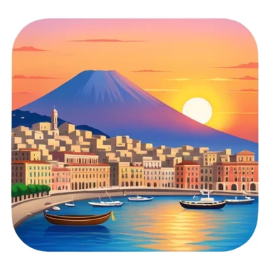 Napoli Italy sunset  sticker