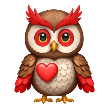 Owl holding hearts sticker