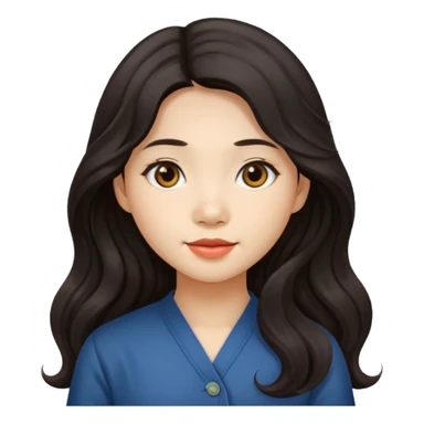 Vietnamese girl with long wavy dark hair sticker