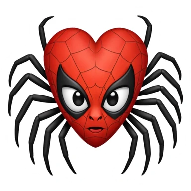 face spider in love with hart sticker