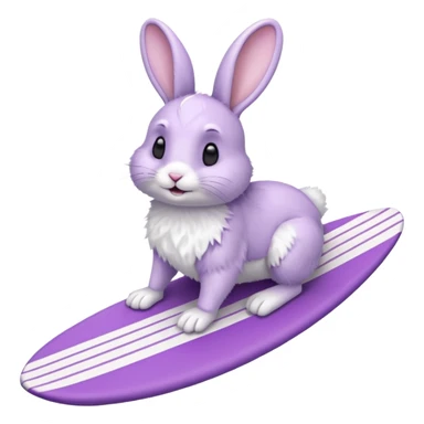 Rabbit riding a purple surfboard sticker