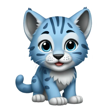 A blue lynx cub full body sticker