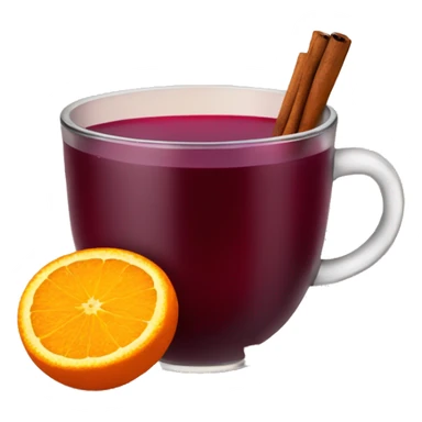 cup of mulled wine with spices and orange sticker