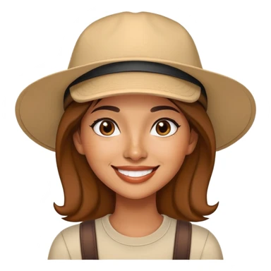 stylish latin-american woman wearing a cap and smiling with a small mole mark on her right chin sticker