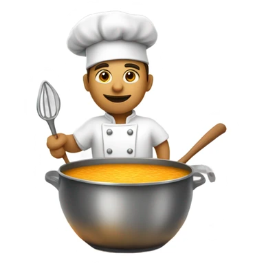 chef cooking while standing in a pot of soup sticker