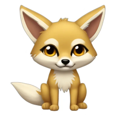 Jackal whut gold furr hug grumpy fennec fox sticker