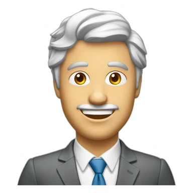 Smiling réal estate agent with a graying bearb sticker