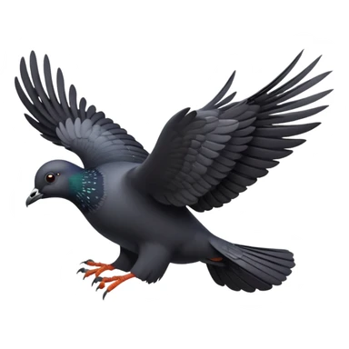 black pigeon flying sticker