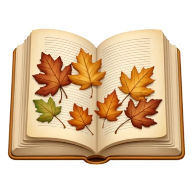 beige autumn open book with leaves on it sticker