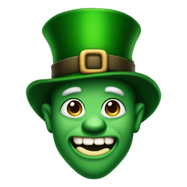 Leprechaun with crossed eyes and an open mouth  sticker