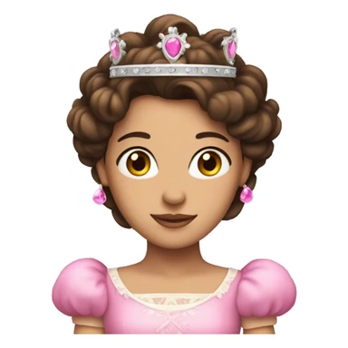 Brunette princess with pink crown  sticker