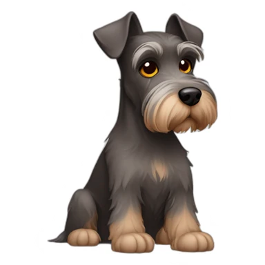 Brown schnauzer with a red nose and hazel eyes side angle sticker