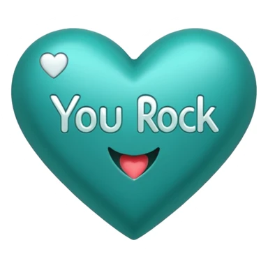 Teal heart with You Rock in italics and exclamation point wording sticker