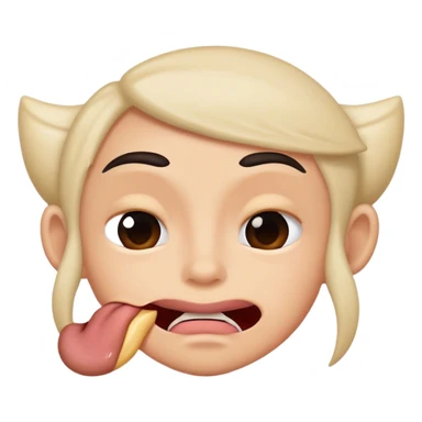 Eyebrows up and lip biting  sticker