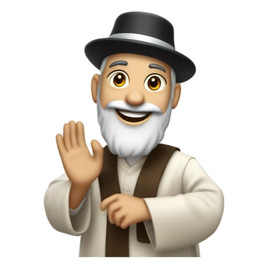 Israel Rabbi waving hello sticker