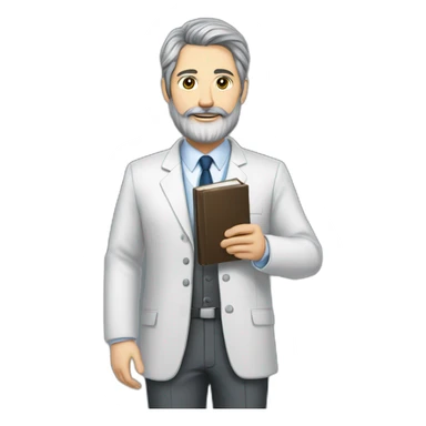 husband classy caucasian dark gray hair trimmed beard wearing business suit holding bible, wife asian age 55 dark hair nurse uniform, no children sticker