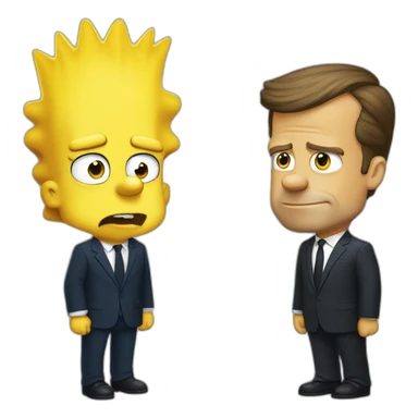 Bart Simpson avec Emmanuel macron sticker