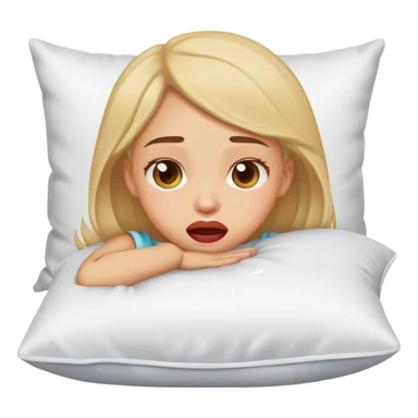 girl drooling on pillow sticker