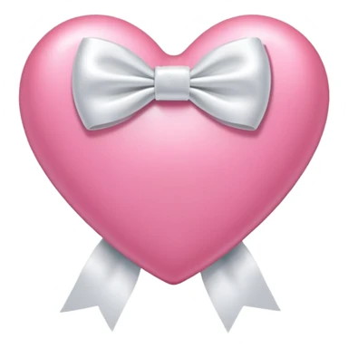 pink heart with white bow sticker