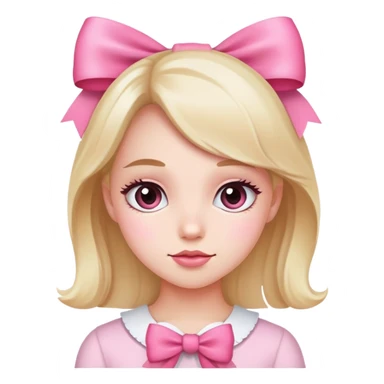 Girl with pink bow sticker