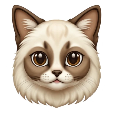 
Siamese cat: long hair fur sticker