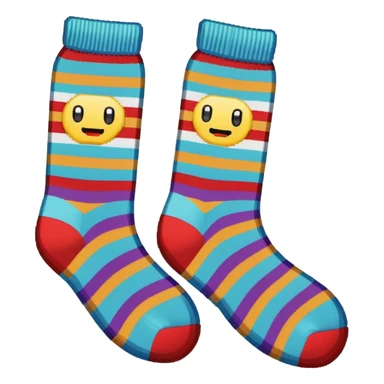 A 8-bit pixel art emoji of a pair of socks sticker