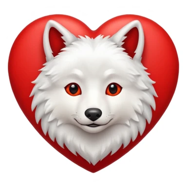 cute wolf inside heart sticker