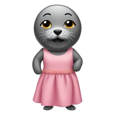 a seal wearing a dress sticker