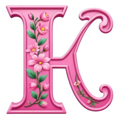 Pink, romantic, flowery, the letter “F” sticker