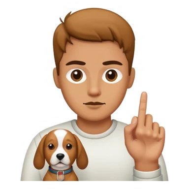 middle finger and a dog sticker