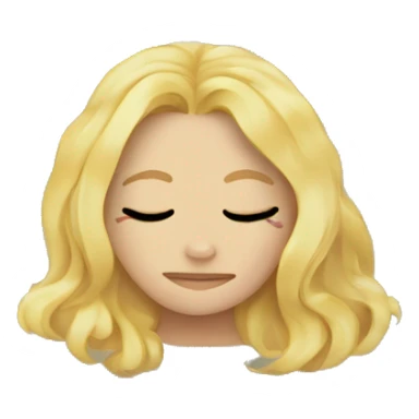 blonde girl is sleeping on her pinky buffy pillow  sticker