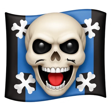 Blue white HSV Emoji bites black St. pauli flag with skull sticker