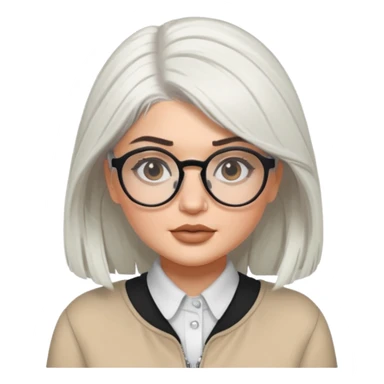 kylie jenner with white hair and glasses sticker
