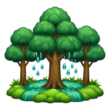 a forest were raining heavily  sticker