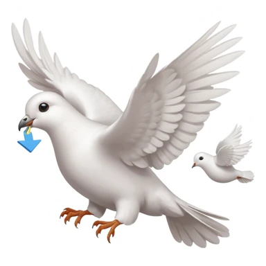 a dove flies with a letter in its paws sticker
