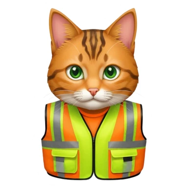 tabby cat in hi-vis clothing facing right sticker