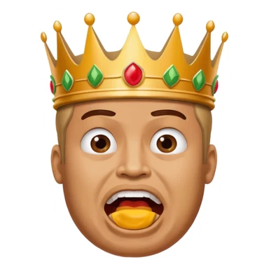 man with a burger king crown sitting down yelling sticker