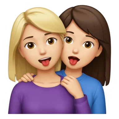blond girl biting brunette girls neck sticker
