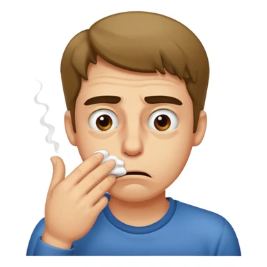 Guy smelling something stinky sticker