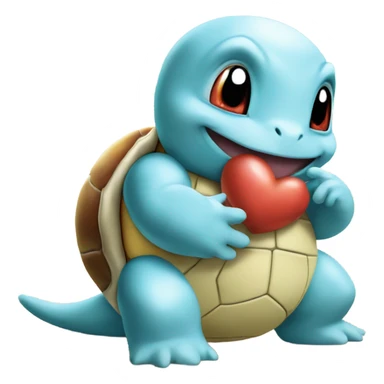 Squirtle sending a kiss sticker