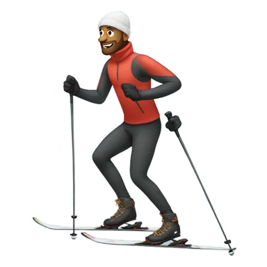 A man in leggings cross country skiing sticker