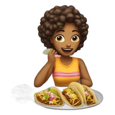 A girl eating à tacos in à car sticker