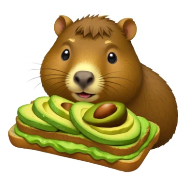 Capybara eating avocado toastc sticker