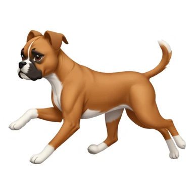 boxer dog running sticker