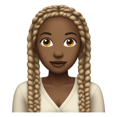 black woman with l box braids sticker