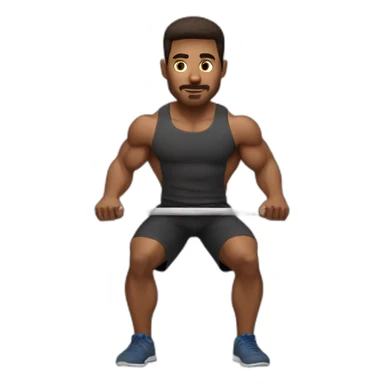 barbell squat male sticker