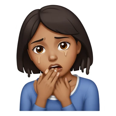 Brown woman fake choking herself sticker