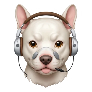 white pitbull head with headphones sticker
