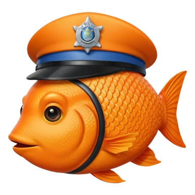 ORENGE COLOR FİSH WİTH POLİCE HAT sticker