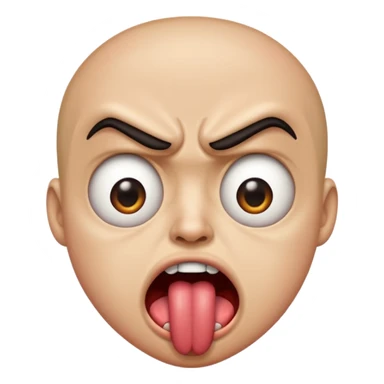 Tongue out angry eyes sticker